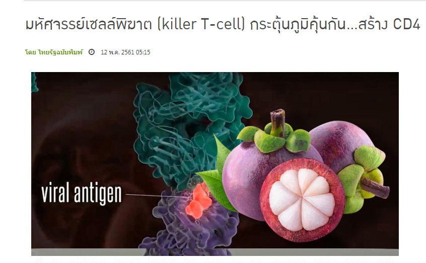 มหัศจรรย์เซลล์พิฆาต (killer T-cell) กระตุ้นภูมิคุ้นกัน...สร้าง CD4