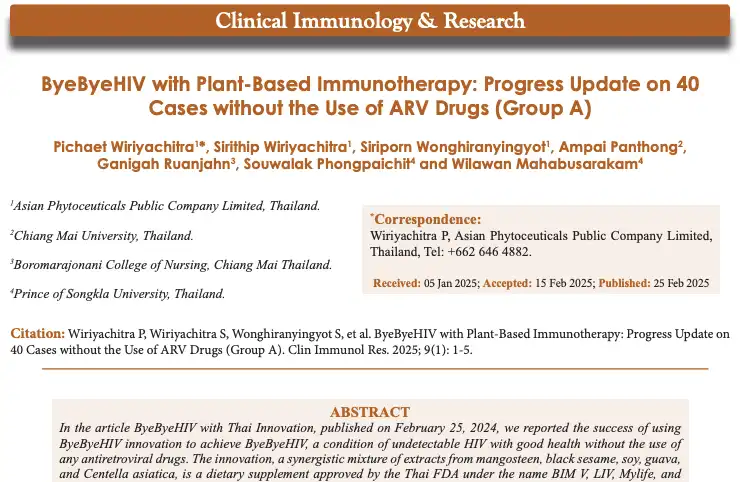 ByeByeHIV with Plant-Based Immunotherapy: Progress Update on 40 Cases without the Use of ARV Drugs (Group A)